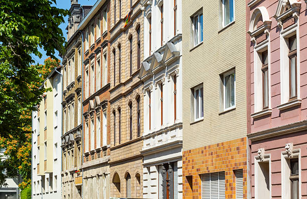 Street with historic facades  in the Nippes district of Cologne