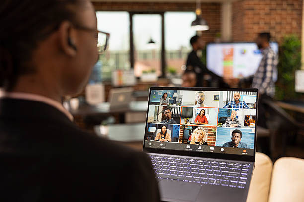 istock Businesswoman in Virtual Meeting with Remote Team 2222903270