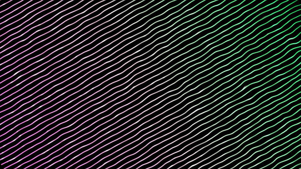 Hi-tech futuristic wave pattern moving stripes on black background