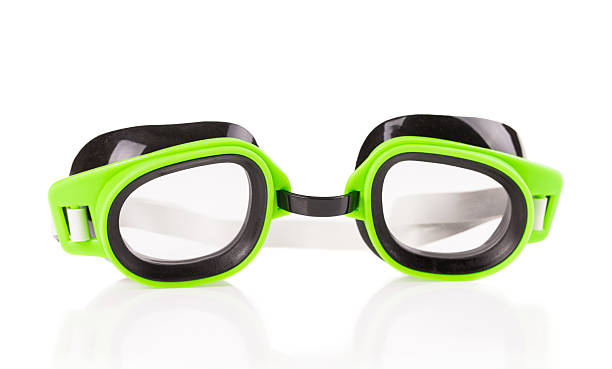istock Plastic green goggles for swimming. 2222906121