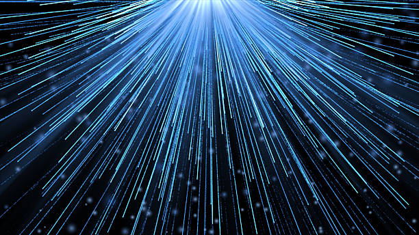 istock Royal blue glowing particles shower falls down with moving particles, An elegant and deep abstract stage background 2222914647