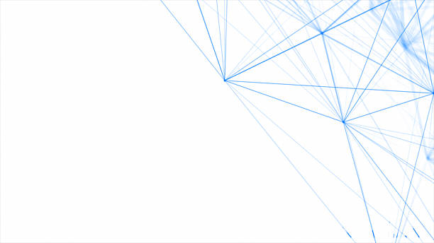 Simple Royal blue color lines forming web like structure futuristic background, plexus lines and dots background