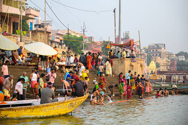 istock view on crowded ghats of Varanasi from ganges river 2222919414