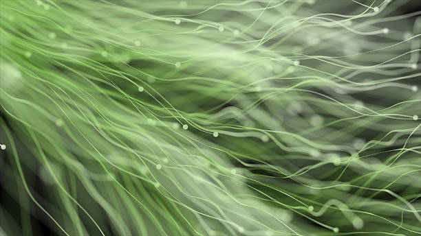 istock Lime green slowly moving bokeh particles background, particles with trails simple and elegant background 2222931404