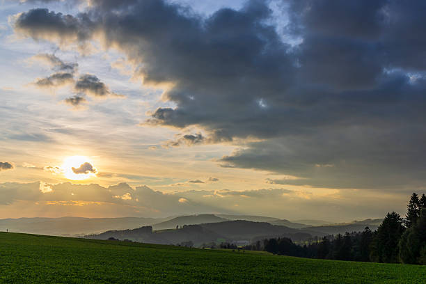 istock Dramatic Sunset Over Chvalec Countryside Landscape 2222933901