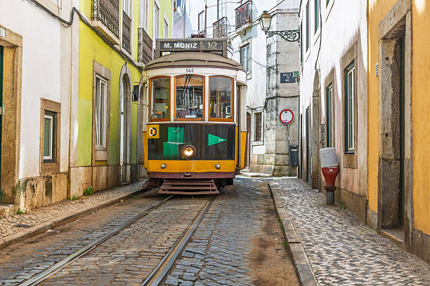 istock A classic yellow Lisbon tram (Elétrico 28) 2222934551