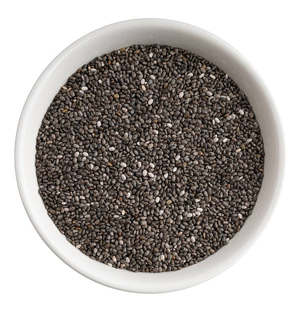 istock Chia seeds in a white boul 2222935132