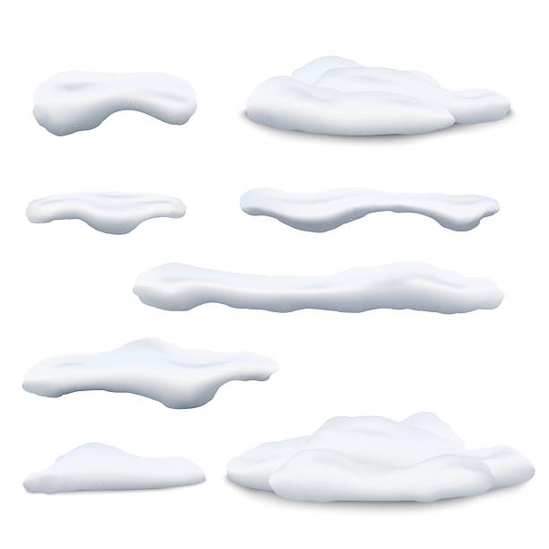istock Set of snow caps and snowdrifts 3d realistic vector illustrations isolated. 2222936997