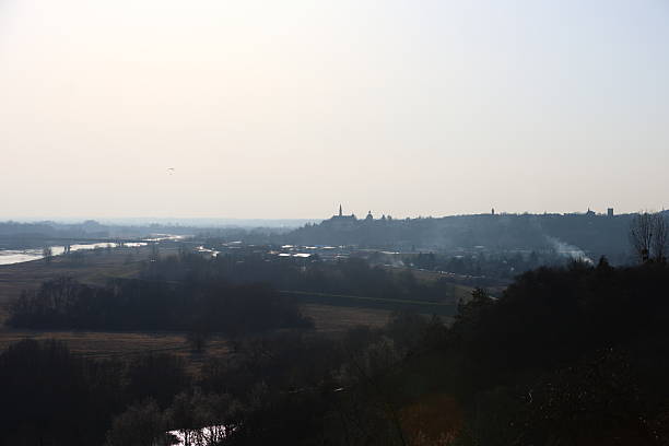 istock Distant view of a Sandomierz  on the hills and a valley with Vistula river 2222939972