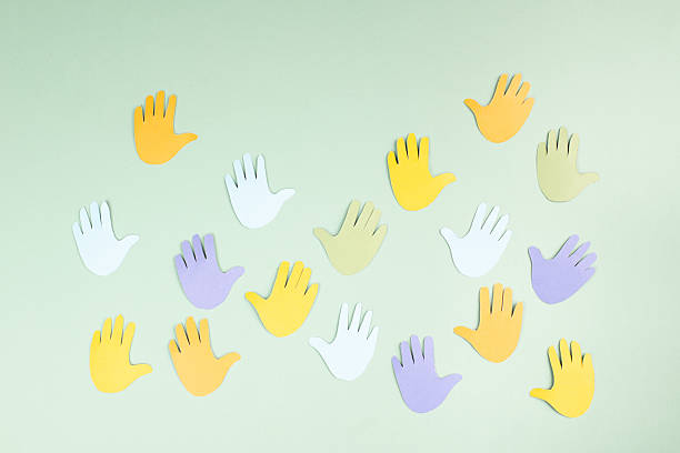 istock Children rights, inclusion, equality, diversity and hope concept, respect each other, tolerance and human relationship , colorful hands 2222940230