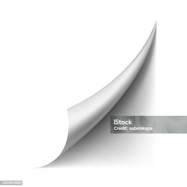 Corner Overlay Vector Curled Paper Corner Vector Overlay Effect White Paper Page Turning Edge ...