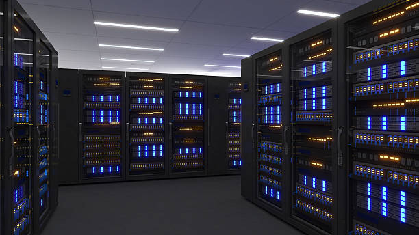 istock Shot of Data Center With Multiple Rows of Fully Operational Server Racks. Modern Telecommunications,Data center cooling,server room,3d rendering 2222941012