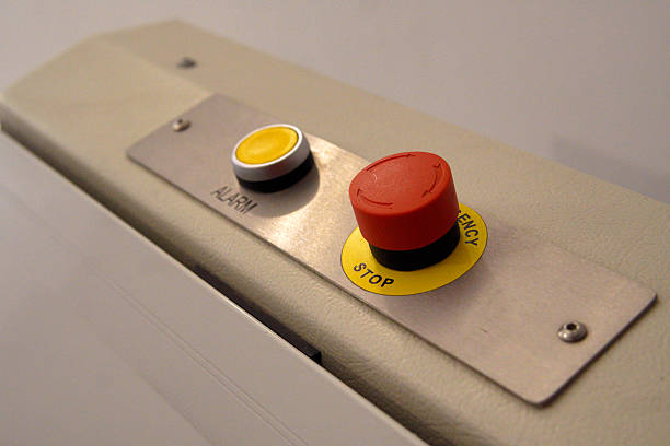 istock Emergency stop and alarm buttons showing potential danger 2222941490