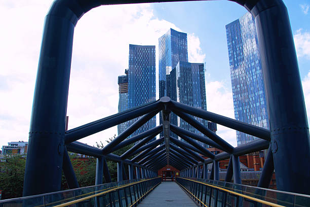 istock Futuristic Footbridge and Deansgate Towers in Manchester 2222943064