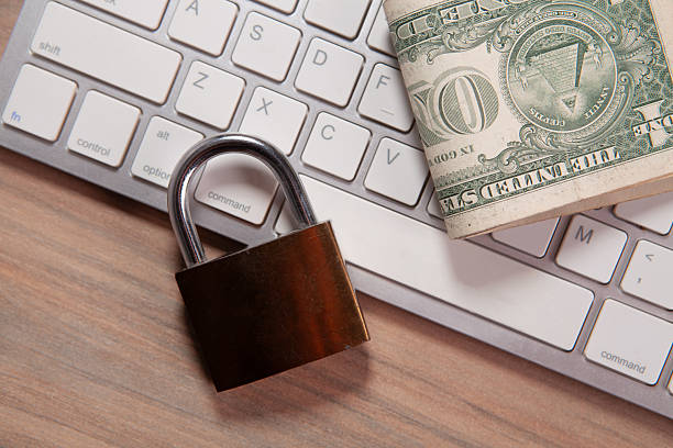 istock padlock with money and laptop 2222944958