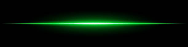 istock Glowing green horizontal light beam on a dark background. Futuristic laser effect, energy burst, neon illumination, and sci-fi digital glow concept. 2222950136