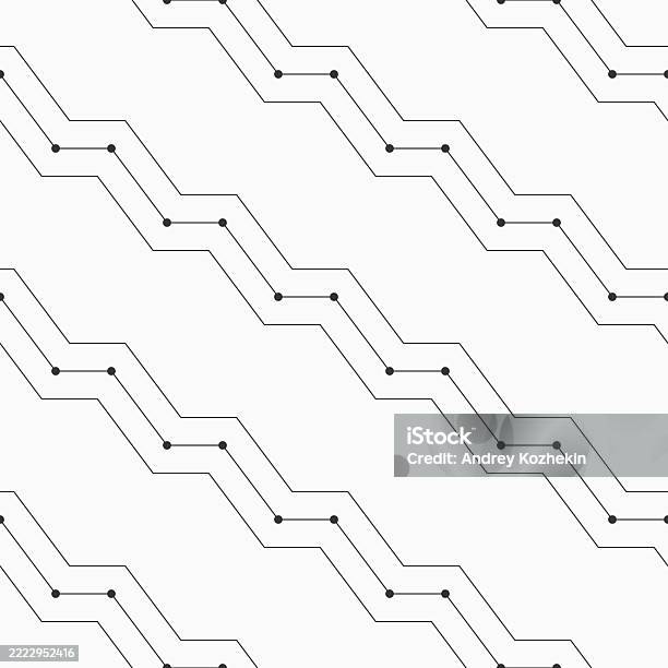 Seamless Vector Outline Pattern Repeating Lines Zigzags Stock ...