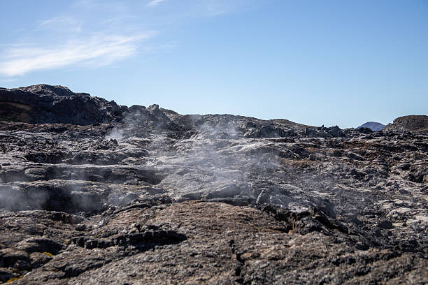Steaming Leirhnjukur Lava Field in Krafla on the Diamond Circle of north Iceland.