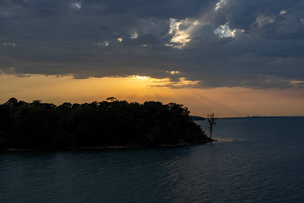 A dramatic summer sunset over Isle of Wight, United Kingdom