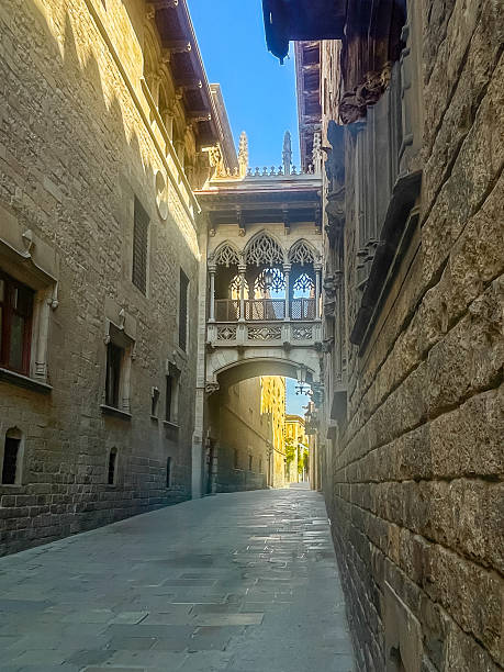 istock Bridge over the Carrer del Bisbe in Barcelona, Spain 2222961087