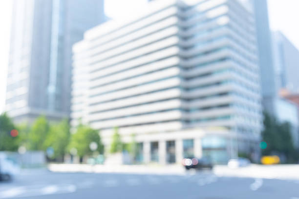 istock Blurred background of an intersection in the city center 2222966484