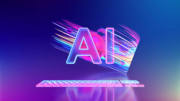 istock AI text with creative colorful lines background. Ai agent. Machine Learning Concepts. AI - Artificial Intelligence. head shape on abstract cpu 2222971622