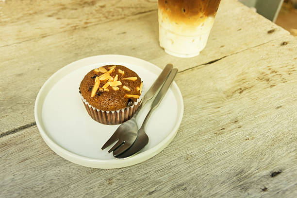 Isolated lemon almond muffin