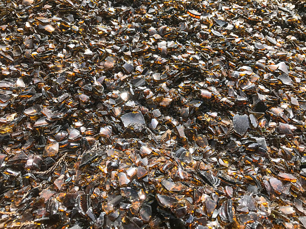 istock Recycled garbage from crushed glass bottles 2222993568