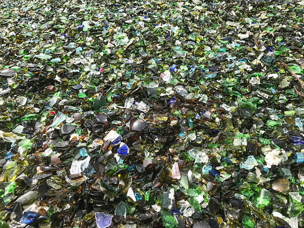 istock Recycled garbage from crushed glass bottles 2222993608