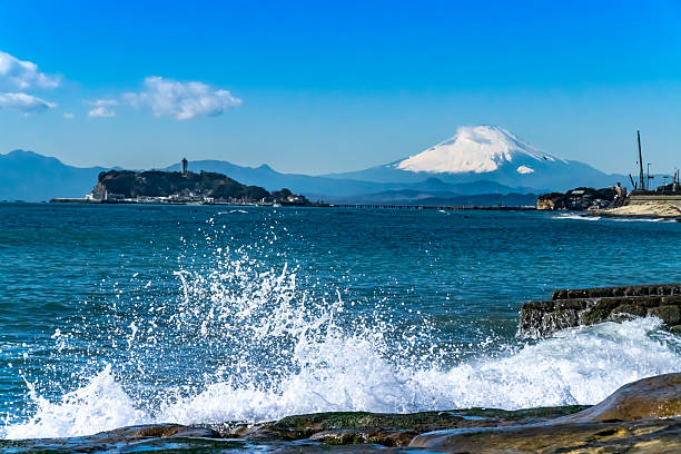 istock Enoshima Shonan Beach and Mt. Fuji. 2222994546
