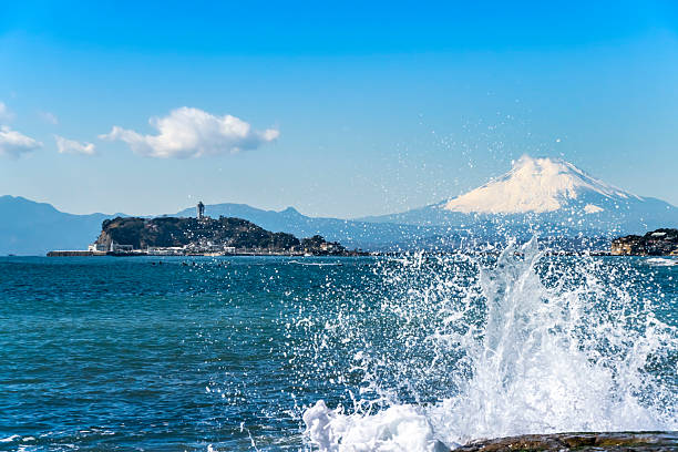 istock Enoshima Shonan Beach and Mt. Fuji. 2222994595