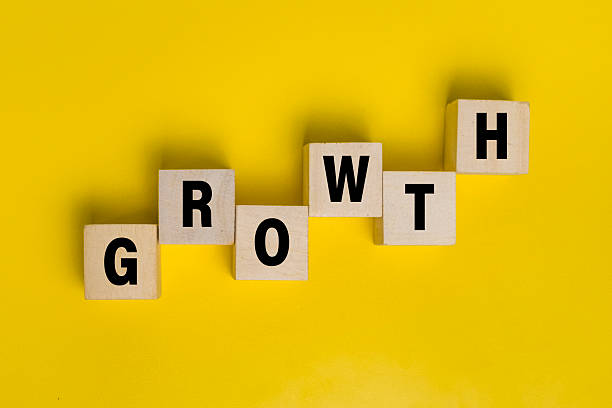 istock growth word on wooden blocks isolated on yellow background 2223001655