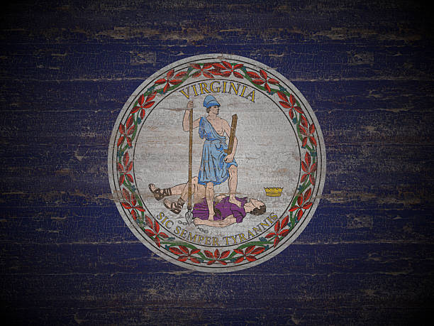 istock Old wooden Virginia state flag 2223002564