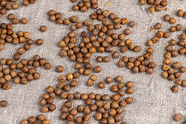 istock fried chickpeas are on the table with a linen tablecloth, closeup 2223003119