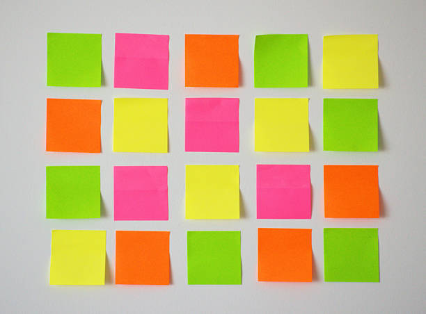 istock Colorful Grid of Sticky Notes for Organization and Brainstorming on White Wall 2223017380