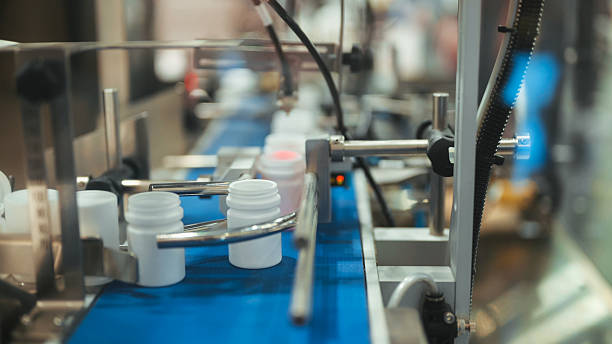 istock Automatic vision inspection of tablets or capsules round table conveyor system in industrial high-speed rotation platform in smart automation line 2223022452