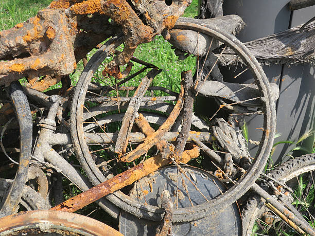 wheels of an old racing bike