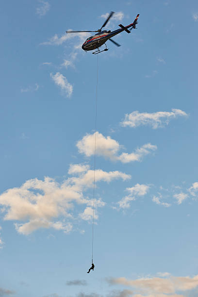 istock Helicopter rescue team training simulation. Austria police division 2223024262