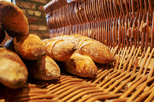 istock Basket of bread is displayed in a store 2223026796