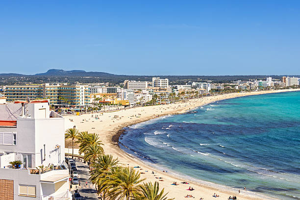 istock Aerial view at the beach in Can Pastilla on Mallorca 2223033836