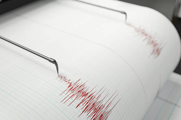 istock Earthquake Seismology Recorder Printing Red Amplitude Spikes During Tremor 2223039985