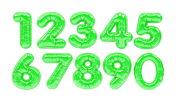 istock Collection of Bright Green Balloon Numbers 2223040581