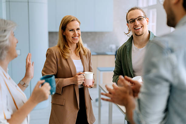istock Business team in office having discussion during coffee break 2223041600