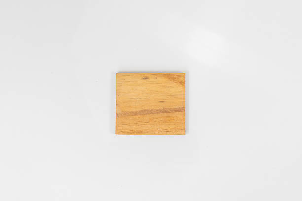 istock Single Square Wooden Block on White Background 2223042598