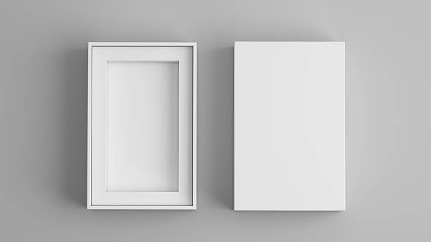 istock Blank open box packaging mockup isolated on grey background, Template for your design. 3d rendering 2223043285