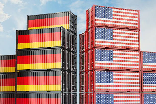 istock Germany and USA Shipping Containers Symbolizing Global Trade 2223043309