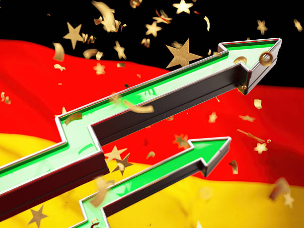 German Economy Growth Concept With Upward Arrows. 3D Render