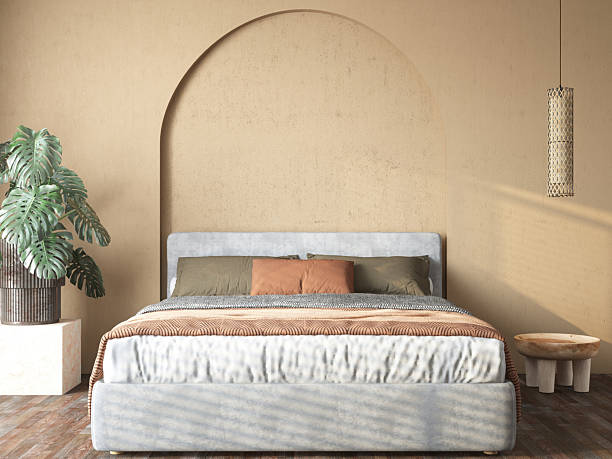 istock Cozy Minimalist Bedroom Interior With Earth Tone Palette 2223043346