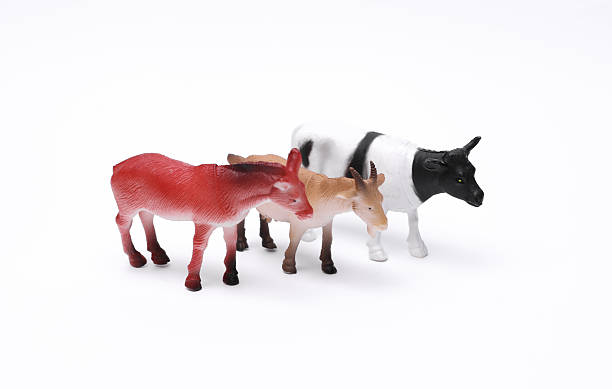 istock Toy farm set of animals on white background 2223046014