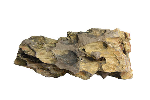 istock Flat and textured dragon stone rock with subtle red and brown shades isolated on a white background. Included clipping path 2223057664